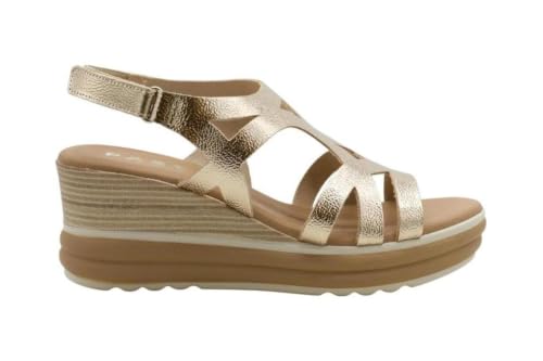 Sandales compensées métallisées Oh! My Sandals dorées à plateforme pour femme branchée
