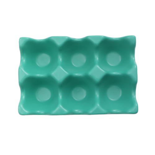 KITANDOVE 6Grilles Support à Œufs Céramique Boîte de Rangement Anti-glissement pour Réfrigérateur pour Organiser Vos Œufs Cuisine Vert