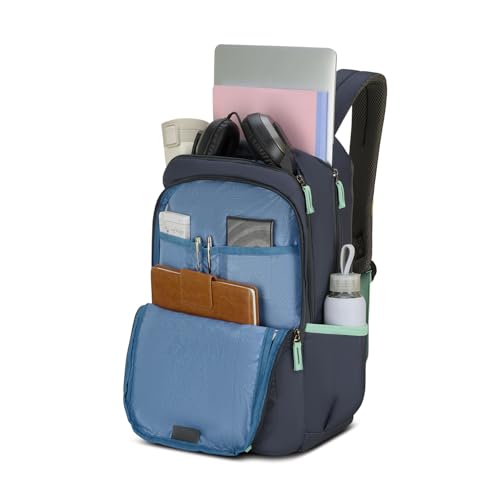 Image of Aristocrat Grid 15.6 inch Compatible Laptop Backpack 32L | 3 Compartments with Quick-Access Front Pocket | Tablet Sleeve, Rain Cover & Bottle Holders | Office & Casual Backpack for Men & Women (Grey)