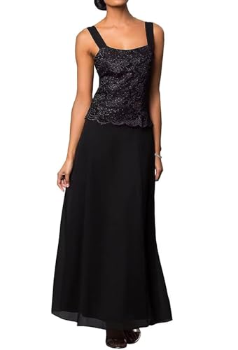 2 Pieces Lace Mother of The Bride Dresses with Jacket for Wedding Chiffon Long Formal Evening Gowns with 3/4 Sleeve FT0054