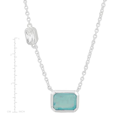 Silpada 'Intergalactic' Lab-Created Opal And Cubic Zirconia Necklace In Sterling Silver, 18" + 2" #TOP4