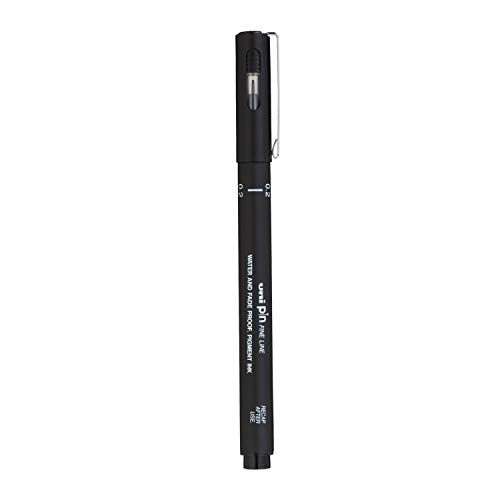 Image of uni-ball PIN-200 0.2 mm Fineliner Drawing Pen, Black Ink, Pack of 3