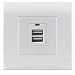 Produktbild Intellinet 772181 Unterputzdose mit Zwei USB Typ A-Ladeports mit 5 V / 2,1 A Ausgangsleistung, Frontblende im europäischen Format 80 x 80 mm Weiß