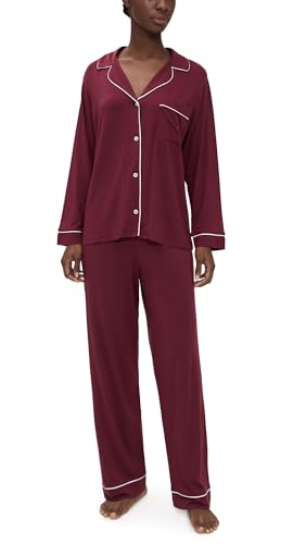 Image of Eberjey Gisele Classic Women's Pajama Set | Long Sleeve Shirt + Long Pants