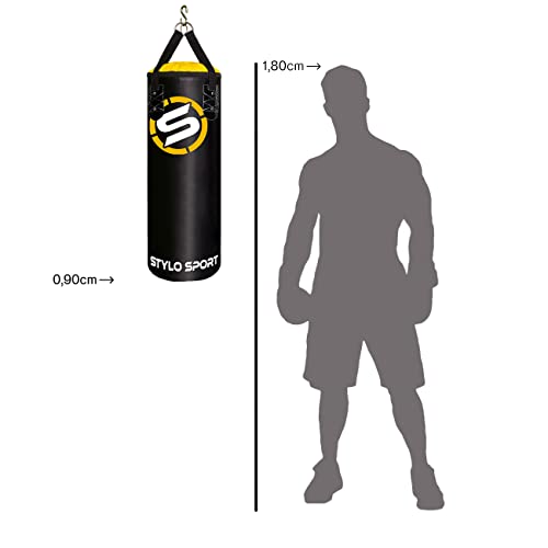 SACO DE PANCADA 90 CM - SACO PARA TREINAR - SACO DE BOXE (90cm, AMARELO)