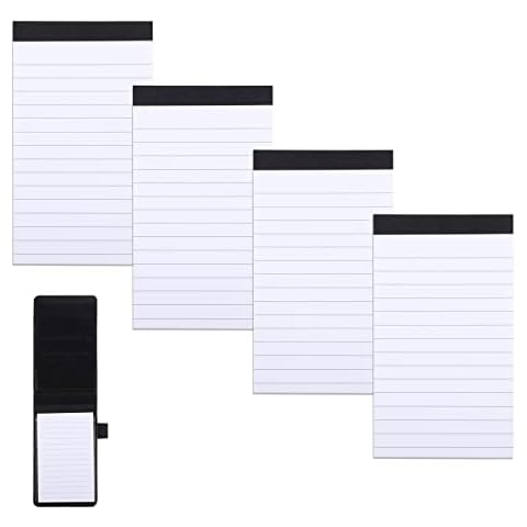 Yafe 4Pcs Mini Pocket Notebook Refills, A7 Mini Notebook Notepad 3x5 Inch Pocket Memo Note Pad Refills Each with 30 Lined Paper Per for Refillable Pocket Notepad Cover