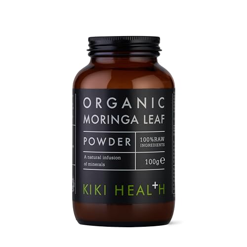 KIKI Health Premium Organic Moringa Leaf Powder - Certified Superfood with Essential Vitamins & Sustainably Sourced for Healthy Living - Conveniently Blends into Smoothies & Dishes - 100g