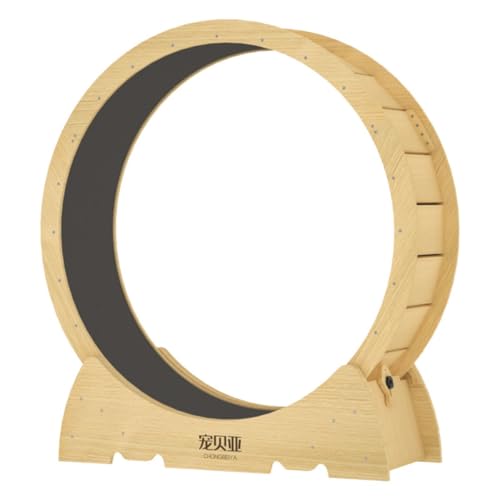 Figoday キャットホイール猫用大型直径90/100/110 cm消音設計運動不足解消爪とぎ付き簡単組み立て室内用高耐久すのこ床板回転滑らか取り外し洗浄可能 (原木色,XL)