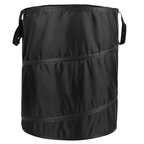 Pop Up Garden Waste Bag Oxford Cloth Collapsible Large Heavy Duty Sack With Handles For Waste Rubbish Toys Etc Garden Bag For Storage Gardening Reusable Container for Lawn Care (Black-37L)