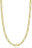 Jewlpire Gold Chain for Men, 5.5mm Gold Chain Men's Figaro Chain Necklaces, 14k Gold Plated Mens Gold Chain, Mens Chain Necklace 16 inch