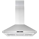 Cosmo COS-63ISS90 Island Range 3-Speed Fan, 380 CFM, Permanent Filters, LED Lights, Soft Touch Controls, Ducted Kitchen Vent Hood Extractor, 36 inch, Stainless Steel