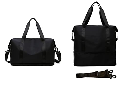 Expandable Travel Duffle Bag Weekender Carry on Overnight Bag Gym Bag for Women