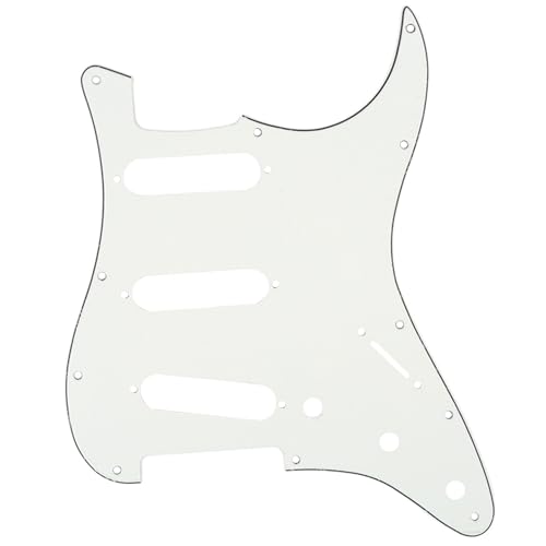Musiclily 11 Agujeros SSS Golpeador Strat ST para Guitarra Eléctrica Fender American/México Standard Stratocaster Moderno, 3 capas Pergamino
