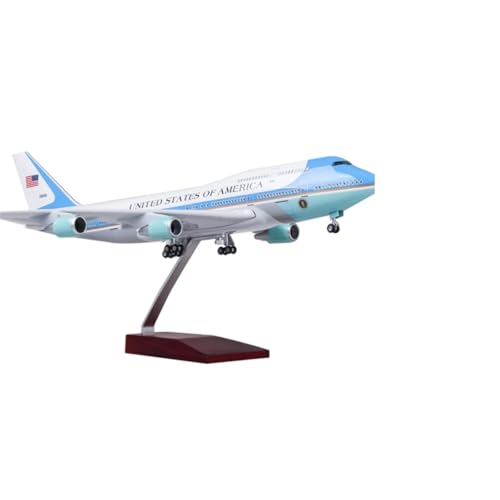 Modelo a escala de 47 cm avión con ruedas y luces Boeing 747 Air Force One miniatura