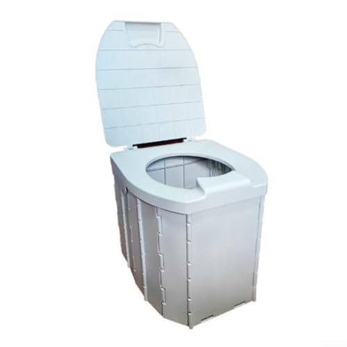 Inodoro portátil de diseño compacto con tapa, solución conveniente para todas tus necesidades al aire libre (gris)