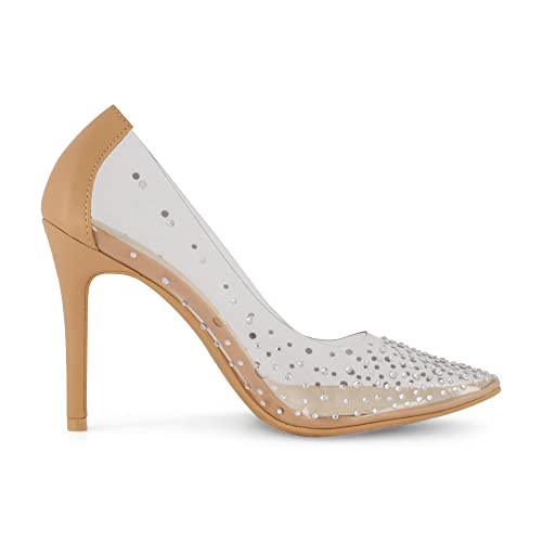 CUSHIONAIRE Women's Glam Clear Rhinestone Dress Pump +Memory Foam4
