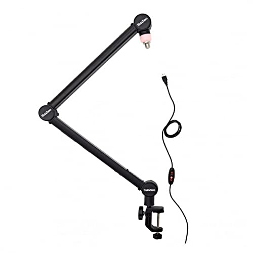 SubZero Brazo de micrófono de estudio con luz LED - Carga máxima 2KG