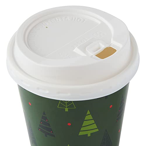 Royal Bluebonnet 48 Christmas Disposable Coffee Cups With Lids – 12Oz Double Walled Insulated Disposable Paper Coffee Cups To Go, 4 Christmas Designs Of Cute To Go Coffee Cups With Lids #TOP3