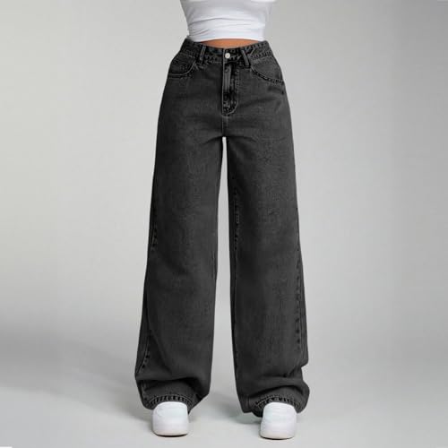 Wide Leg Jeans Woman Trendy Cozy High Rise Tummy Control Baggy Jeans Casual Streetwear Going Out Trousers Pants with Pockets2