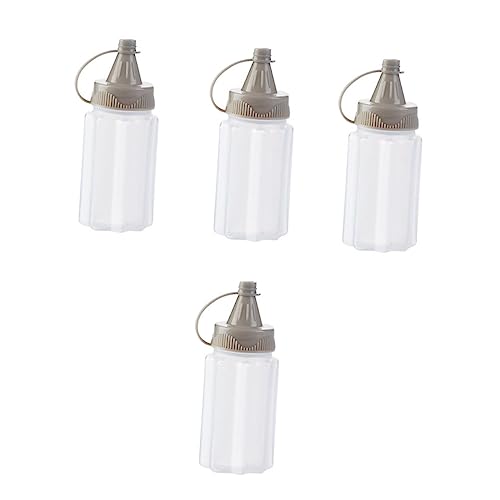 Hemobllo 4 piezas Botellas Exprimibles para Condimentos y Mermeladas Plástico Ligero Diseño Antigoteo y Tapa Sellada para Uso Doméstico y Cocina