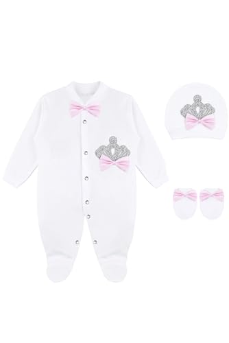 Image of Lilax Baby Girl Newborn Crown Jewels Layette 3 Piece Gift Set