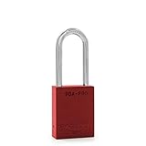 PACLOCK's 90A-PRO Series Padlock, Buy American Act Compliant, Red Anodized Aluminum, High Security...