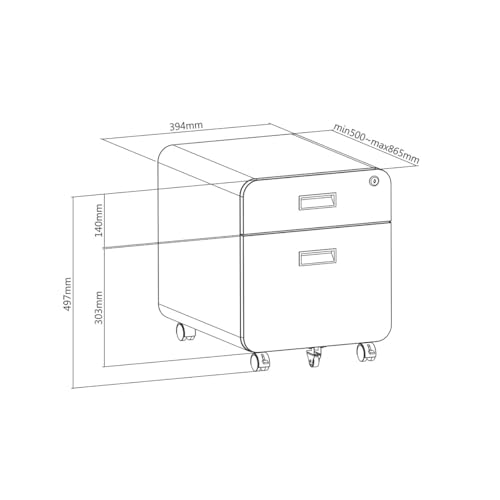 Armoire de classement mobile Logilink EO0080 avec 2 compartiments et roulettes