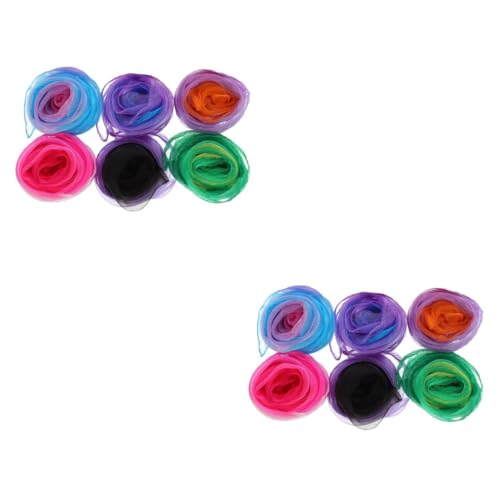 LIFKOME 12 Pcs Dancer Pink Dance Scarves Juggling Scarves Dancing Accessories Chiffon