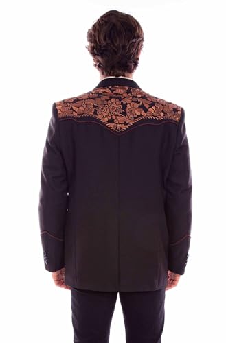 Scully P-916 - Black & Brown Floral Embroidered Blazer2