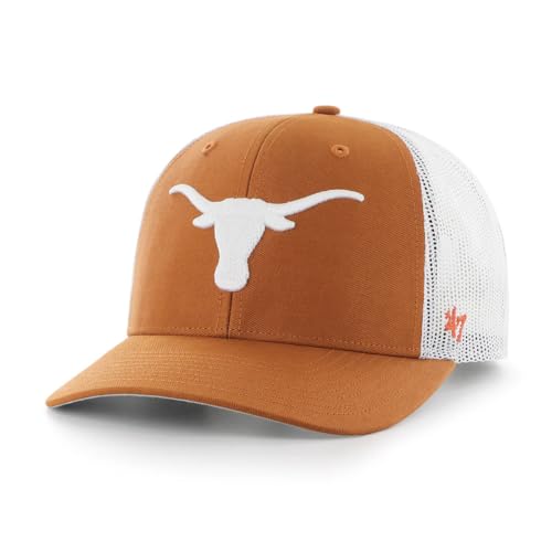 47 NCAA Unisex-Adult Trucker Mesh Adjustable Snapback Hat Cap One Size (US, Alpha, One Size, Texas Longhorns - Orange)