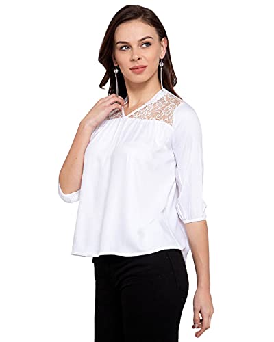 Image of Style Quotient Womens White Regular Top