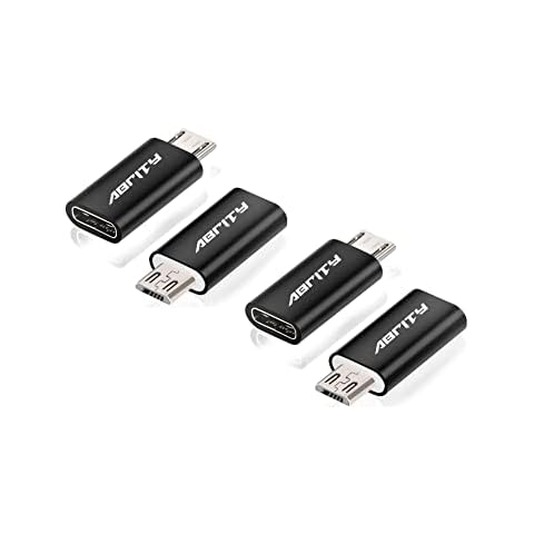 New USB C Female to Micro USB Male Adapter (4Pack), Micro USB Adaptor, Micro USB to USB C Adapter Fast Charger Power Cable Plug Strip Extender for Nexus Nokia LG Xbox PS Kindle Samsung Galaxy Devices Cover