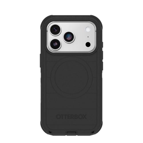 OtterBox iPhone 17 Pro �f�B�t�F���_�[ �v�� �V���[�Y �P�[�X - �u���b�N - �^�t�Ŋ�䂩�ϋv���̂��� iPhone �P�[�X�AMagSafe�ɃX�i�b�v