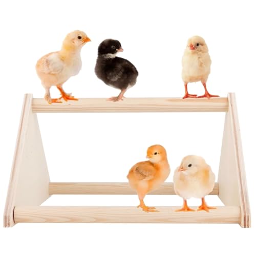 ZONADAH Chick Perch Wood Training Perch Chicken Perch Stand 3 Layers Chicken Roosting Bars Parrot Training Perch Triangle Ladder Chicks Parrots Macaw 21x21x12.5cm - Image 3