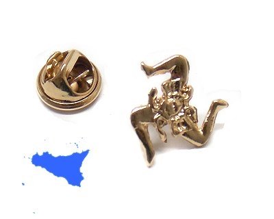 DELFIERO Trinacria Broche en métal doré pour Veste