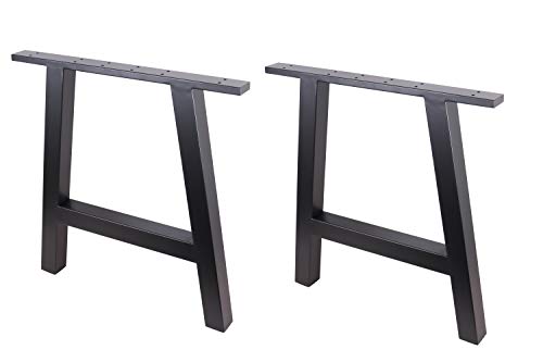 Eclv 28" Dining Table Legs, A Shaped Black Vintage Steel Table Legs, Office Table Legs,Computer Desk Legs,Industrial Kitchen Table Legs,Set Of 2,Black #TOP26
