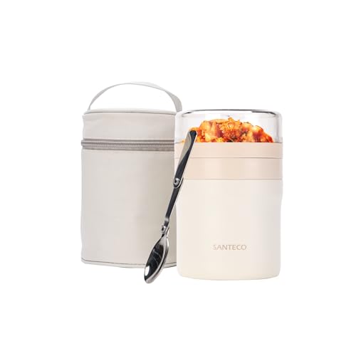 SANTECO �^��f�M �X�[�v�W���[ 500ml �� BPA�t���[�̓����v���X�`�b�N�W 200ml �����`�W���[�ۉ��ٓ��� �X�v�[�� ��p�o�b�O�t �I�V���� �j�����p �s�N�j�b�N �����p (�N���[��)