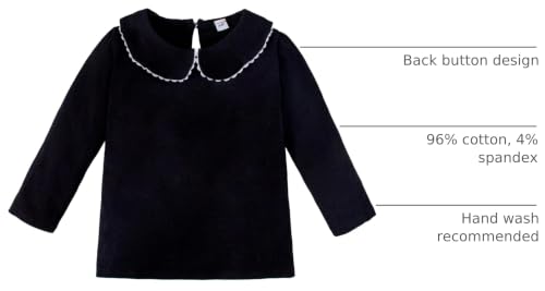 Image of LYSMuch Toddler Girl Long Sleeve Peter Pan Collar Top