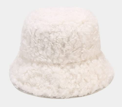 Lolita Sheep Ear Bucket Hat Fleece Funny Fisherman Christmas Cap Lamb Wool Winter Warm Women Girls (Pink-Ear/Pointed) #TOP4