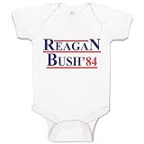 Cute Rascals Baby Bodysuit Reagan Bush' 84 An President and Political Leaders Club and Committee Boy & Girl Baby Clothes Funny Cotton A White Design Only 6 Months