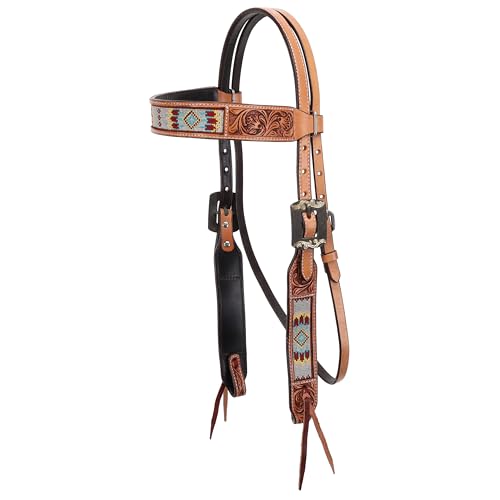 Showman Sunset Weave Browband Leather Headstall