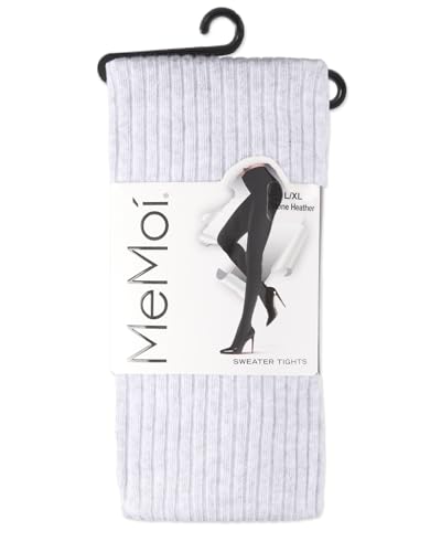Image of MeMoi Boston Ribbed Cotton Sweater Tights, Warm Opaque Winter Tights