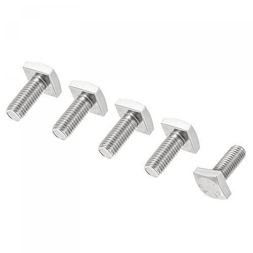 Image of uxcell Square Head Bolt, 5pcs M10x20mm Fully Thread 304 Stainless Steel Grade C Square Machine Screws