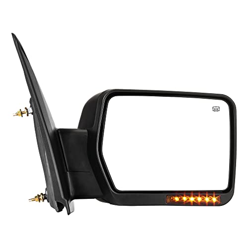 AUTOSAVER88 Door Mirror Compatible with 2007-2014 Ford F150 Right Passenger Side Mirror with Turn Signal Puddle Light Power Adjustable Heated Manual Folding