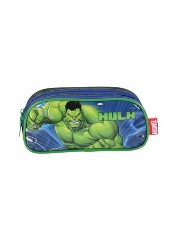 Luxcel Estojo Escolar Vingadores Hulk 2 Divisórias New Verde