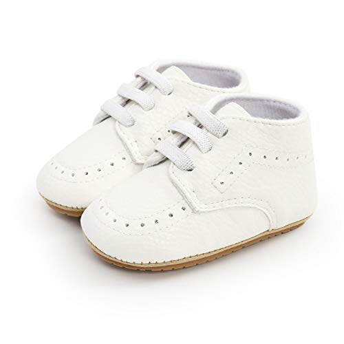AKINGIO Baby Boys Girls Leather Sneakers Toddler Anti-Slip Shoes Infant High-top First Walkers...