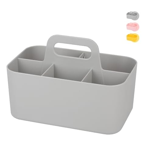 Tiawudi Multipurpose Caddy Organizer, Plastic Caddy with Handle, Stackable Desk Organizer for Stationery, Marker and Pencil, Office Supplies Organizer, Dorm Caddy Cover