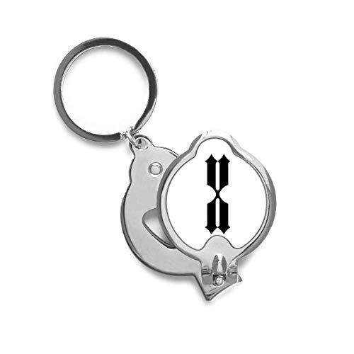 Coupe-ongles chiffres romains silhouette noire en acier inoxydable de voyage