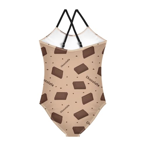 susiyo Girls One Piece Swimsuits Chocolate Bars Bathing Suit Quick Dry Beach Swimwear for Toddler Girl 3-10T2