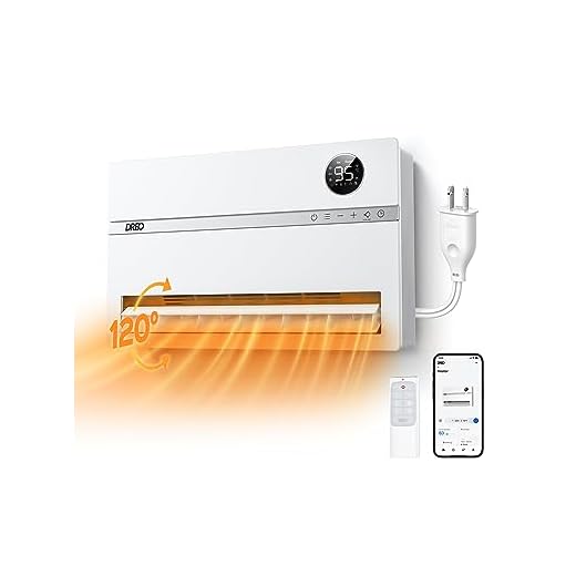 Dreo Wall-Mounted Heater, Smart Space Heater for Bedroom with Dreo FortPlug Overheat Protection, 120° Vertical Oscillation, Thermostat, 24H Timer, 1500W Electric Heater for Indoor, WH729S